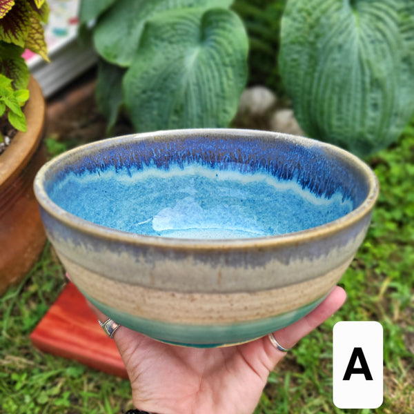 Blue & White Stripe Bowl by Liz Butler