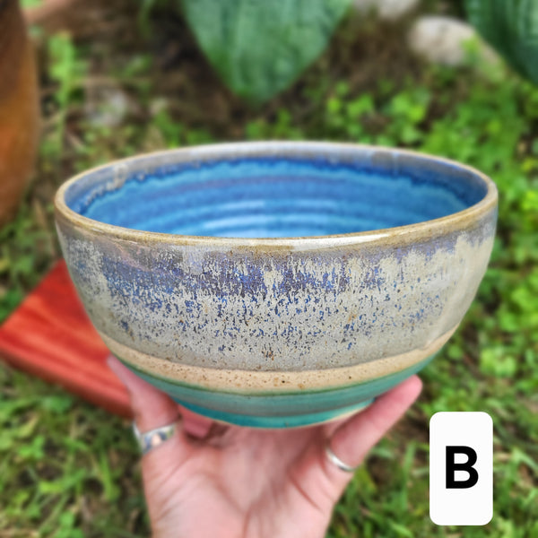 Blue & White Stripe Bowl by Liz Butler