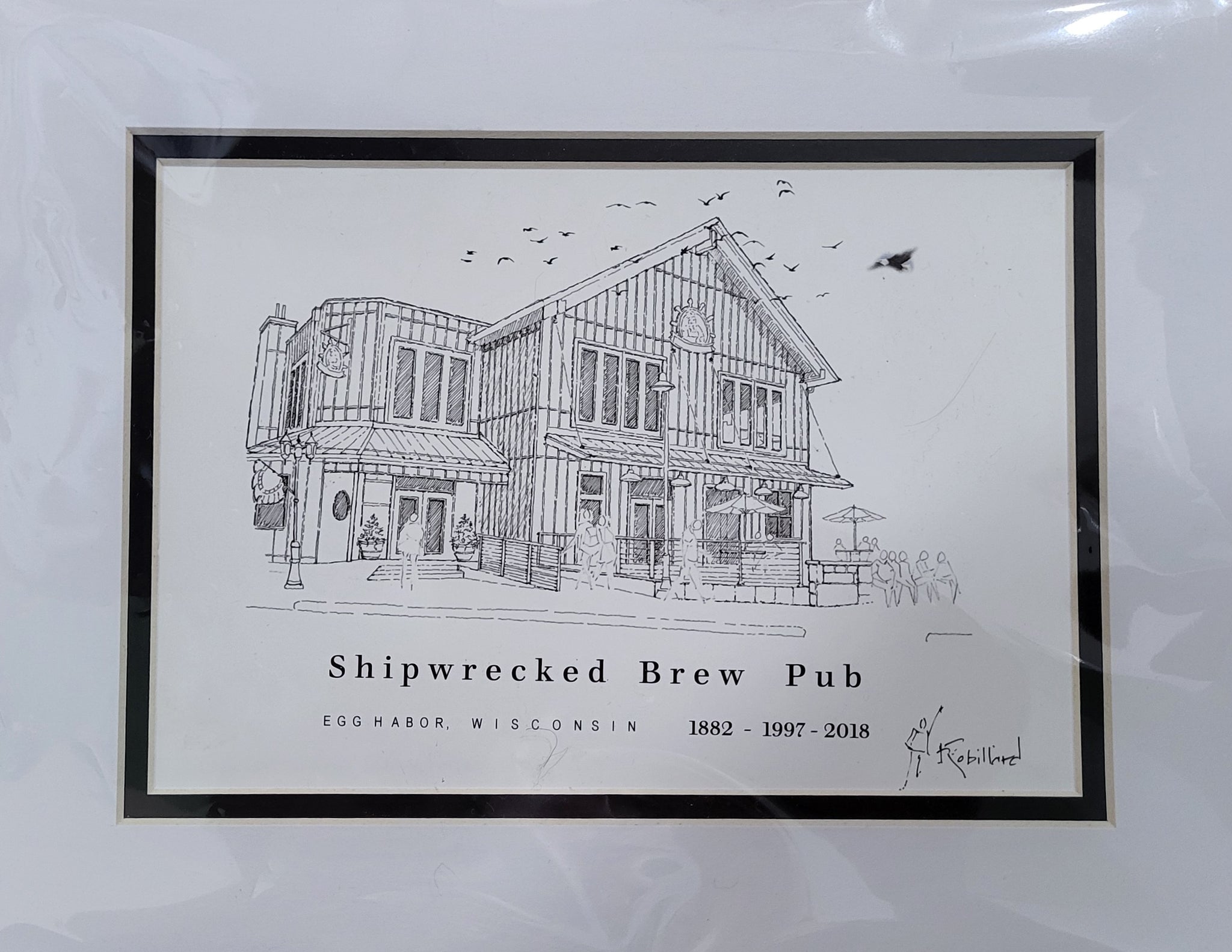 “Shipwrecked Brew Pub” - Printed Sketch (13x19”) by David Robillard #98