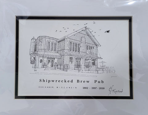 “Shipwrecked Brew Pub” - Printed Sketch (13x19”) by David Robillard #98