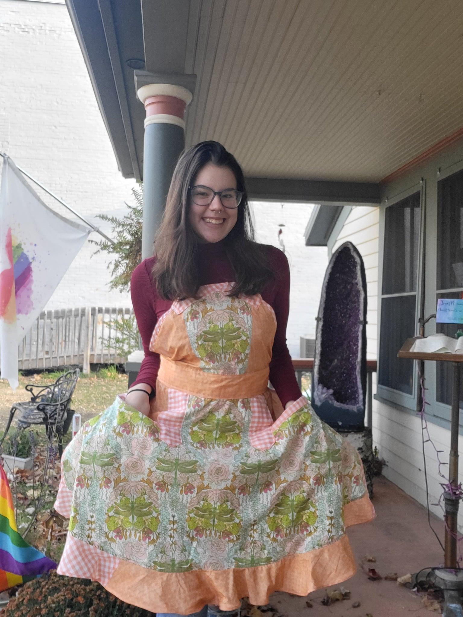 “Emerald Dragonfly” - Full Apron by Mikaela Benner