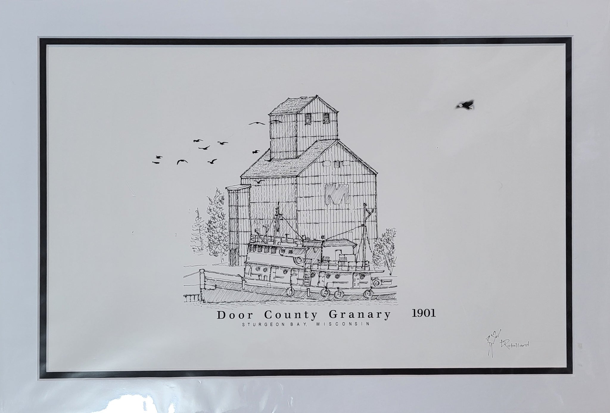 “Door County Granary” - Printed Sketch (13x19”) by David Robillard #84