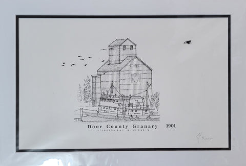 “Door County Granary” - Printed Sketch (13x19”) by David Robillard #84