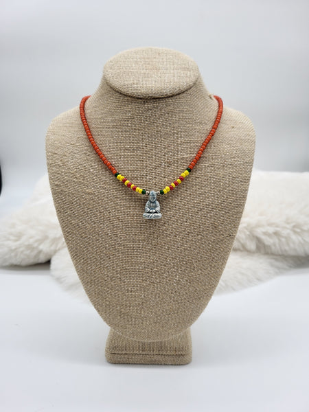 Buddha Pendant & Beaded 18" Necklace - Marcia Nickols