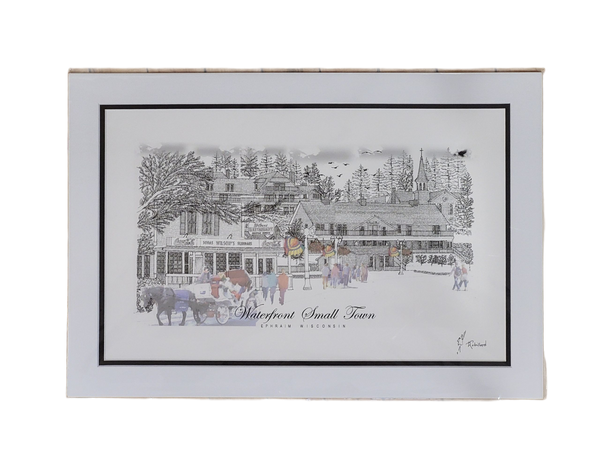 "Waterfront Small Town” - Printed Sketch by David Robillard