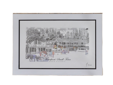 "Waterfront Small Town” - Printed Sketch by David Robillard