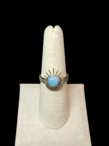 Celestial 2 Piece Sun and Moon Ring Set - Sterling Silver