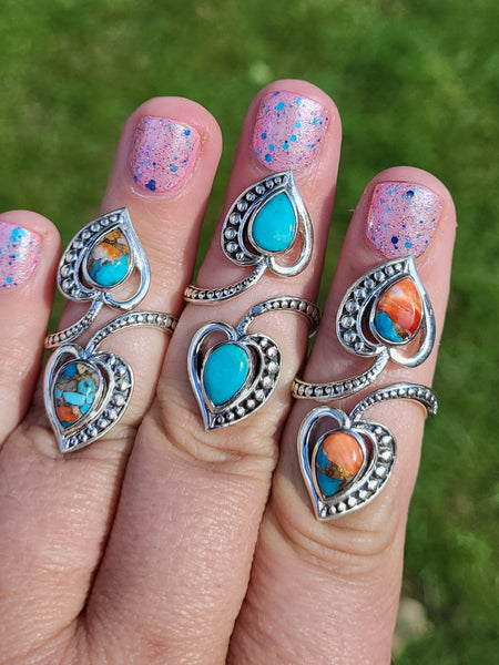 Turquoise Wrap Ring - Sterling Silver