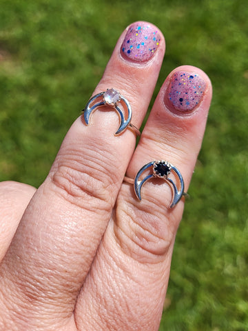 Gemstone Moon Ring