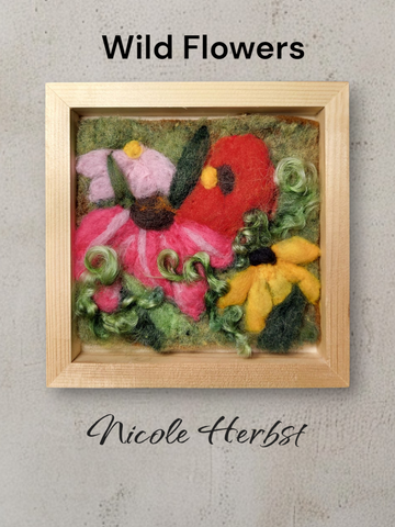 "Wild Flowers" - Felt Open Frame by Nicole Herbst (6x6)