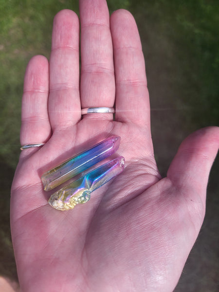 Small Aura Coated Quartz Points