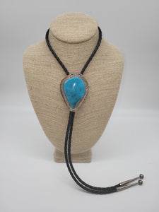 Sterling Silver Large Turquoise Bolo- Marcia Nickols