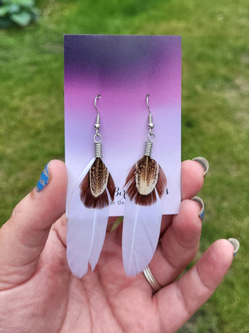 Layered White Duck Feather Earrings by Nikkie Howard