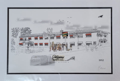 “Holiday Motel” - Printed Sketch (13x19”) by David Robillard #105