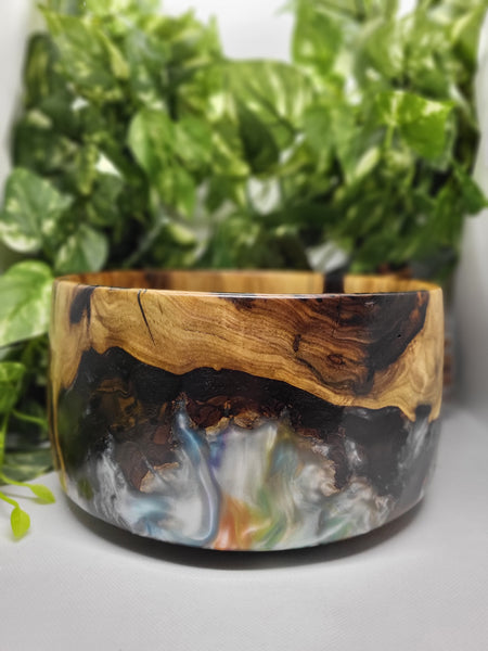 Aspen Blue, Green, & Silver Bowl by Ronald Bemmann