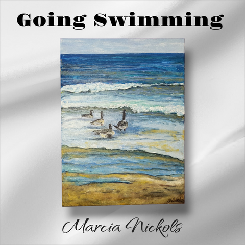 "Going Swimming" - Original Oil by Marcia Nickols