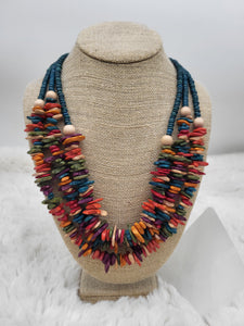 Recycled Wood Multi Strand Necklace by Nikkie Howard