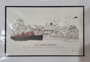 “Tug John Purves” - Printed Sketch (13x19”) by David Robillard #78