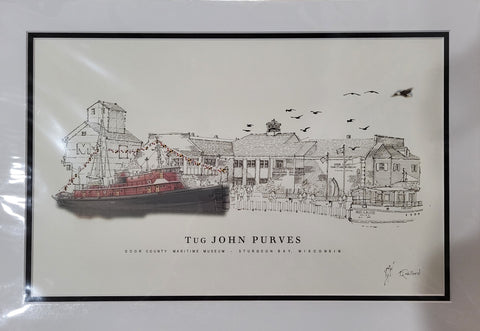 “Tug John Purves” - Printed Sketch (13x19”) by David Robillard #78