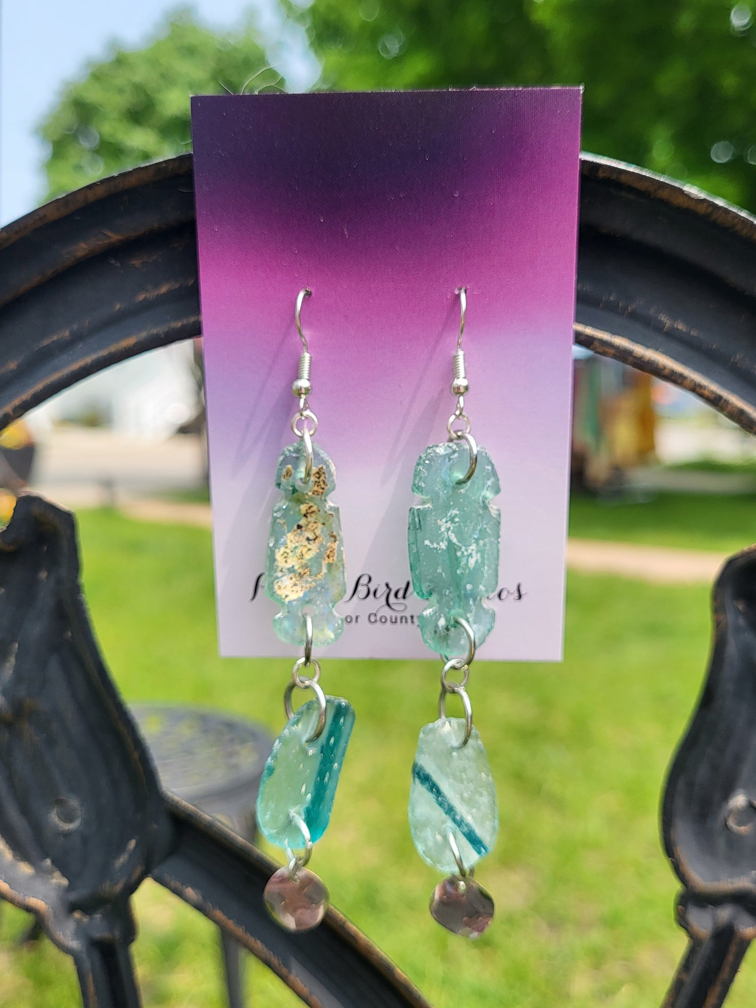 Ancient Roman Glass Style AB Earrings by Nikkie Howard