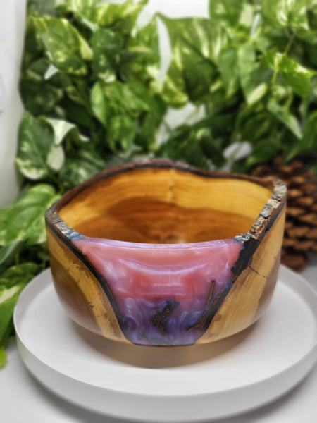 Black Cherry & Purple Resin Bowl by Ronald Bemmann