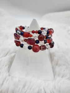 Illusion Bracelet Red, Clear & Blue- by Nikkie Howard