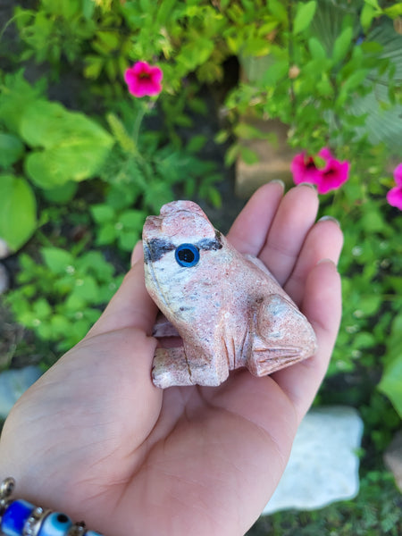 Large Soapstone Frog Carving