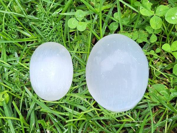 Selenite Palm Stone