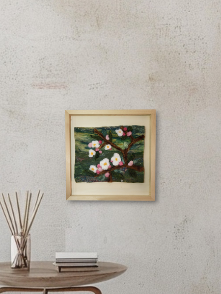 "Cherry Blossoms" Felt Open Frame by Nicole Herbst