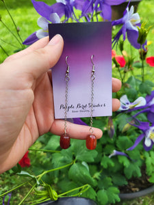 Carnelian Chain Drop Earrings by Nikkie Howard