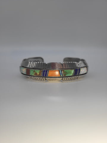 Sterling Silver Mixed Turquoise Cuff - Marcia Nickols