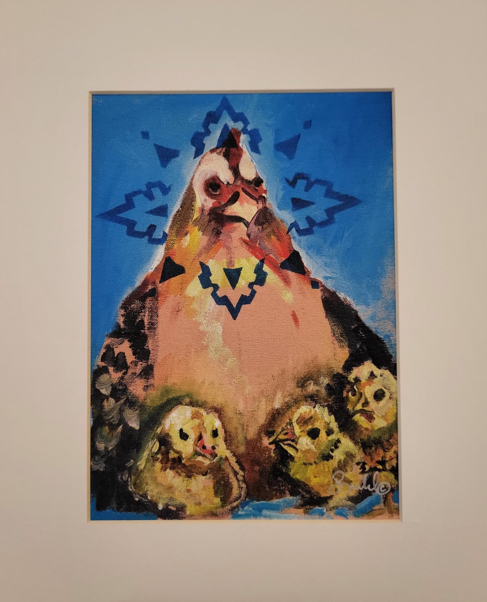 "Mother Hen" - Ernest Beutel Matted Print 8x10
