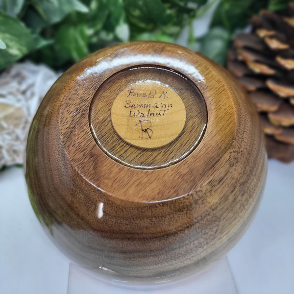 Walnut & Orange Resin Bowl by Ronald Bemmann