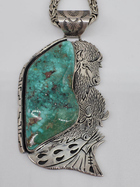 B. Charley Turquoise Sterling Silver Pendant - Marcia Nickols