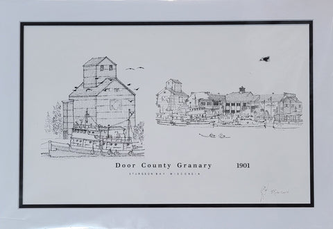 “Door County Granary” - Printed Sketch (13x19”) by David Robillard #85