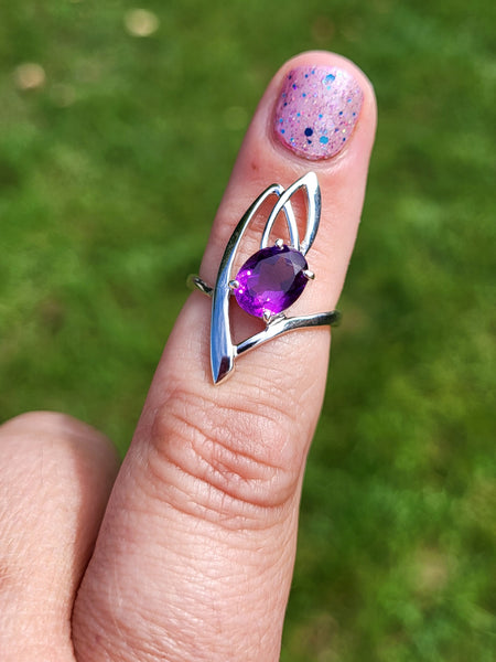 Abstract M Pattern Ring - Sterling Silver