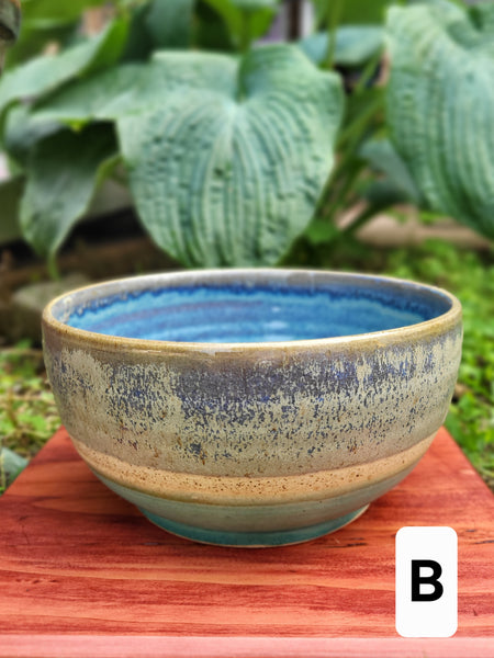 Blue & White Stripe Bowl by Liz Butler