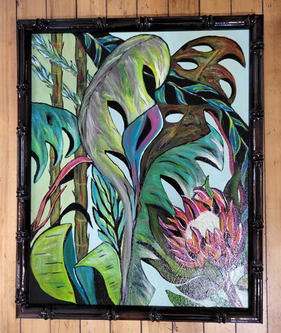 Waonohele Ohone (Jungle Spirit) - Framed Original Acrylic by Christina Healy