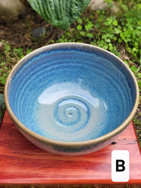 Blue & White Stripe Bowl by Liz Butler