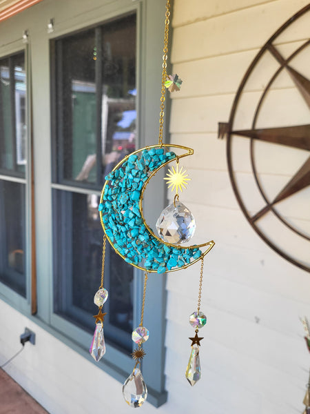 Crystal Crecent Moon Suncatchers