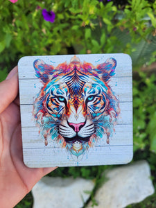 Roaringly Radiant Psychedelic Tiger Magnet