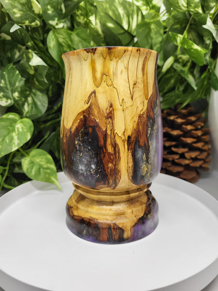 Pussy Willow & Purple Resin Vase by Ronald Bemmann