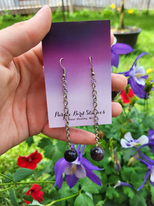 Blue/Brown Bead Chain Drop Earrings by Nikkie Howard (Copy)