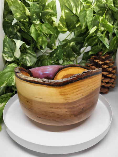 Black Cherry & Purple Resin Bowl by Ronald Bemmann