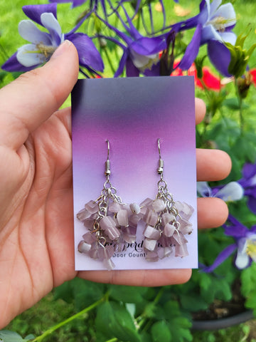 Purple Cat's Eye Bunch Earrings by Nikkie Howard
