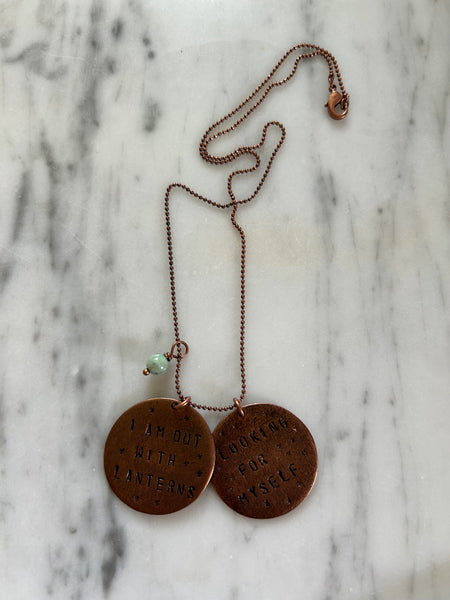 Emily Dickenson Necklace (I am out with lanterns looking for myself)  18" chain