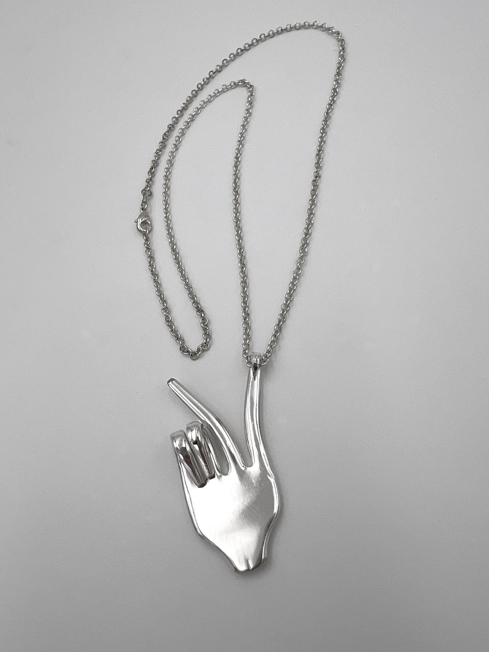 Peace Fork Necklace - Silver Plate