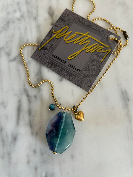 Rainbow Fluorite + Apatite 30" Chain