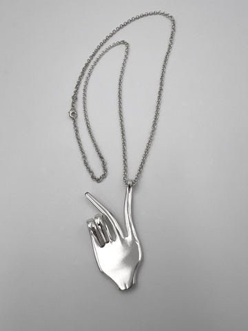 Peace Fork Necklace - Silver Plate