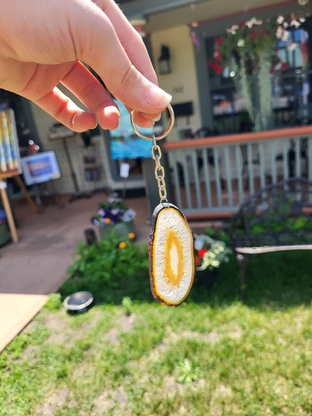Dyed Agate Slice Keychains